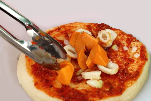 Italian pizza ham keju dan lada — Stok Foto