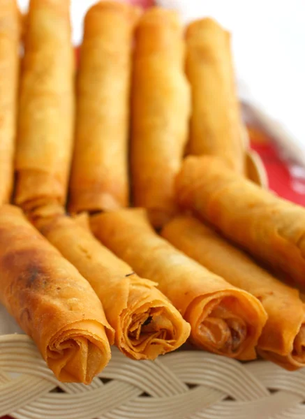 Fried spring rolls in the kitchen. — Stock Photo, Image