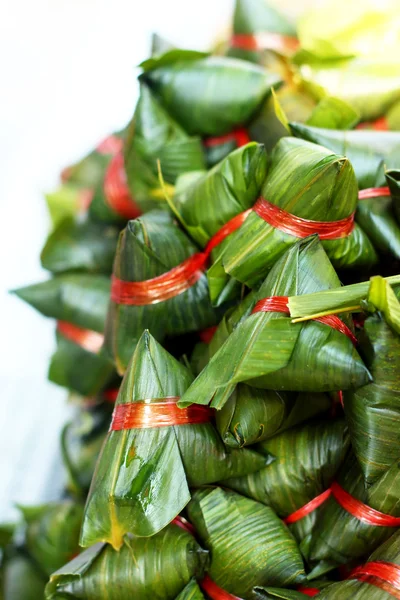 Sticky rice wrapped - dessert Thailand. — Stock Photo, Image