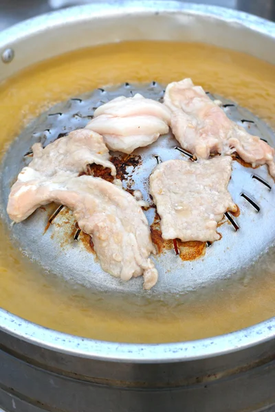 Grilled pork in a pan - bbq Korea. — Stock Photo, Image