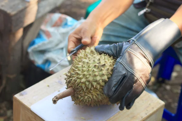 Durian gyümölcs a piacon — Stock Fotó
