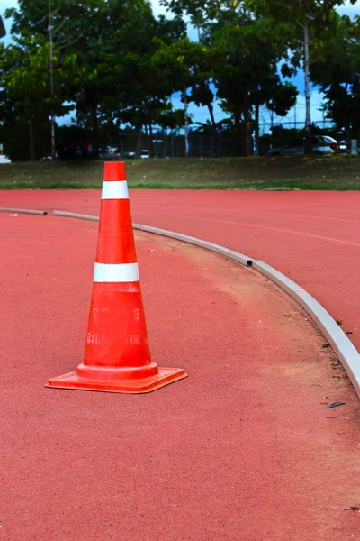 Traffic kegels op Looppiste — Stockfoto