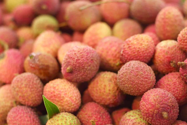 Close-up van een heleboel lychee — Stockfoto