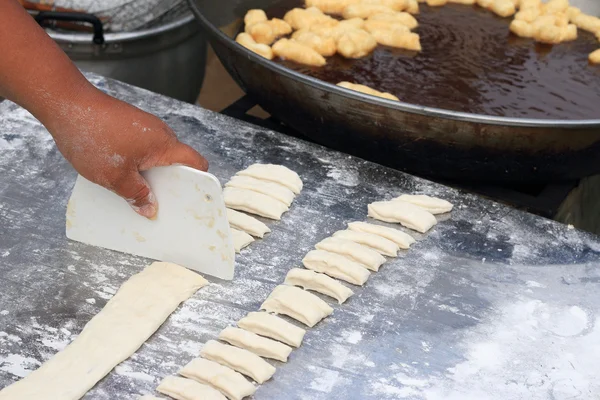 Deep-fried dough stick in the market