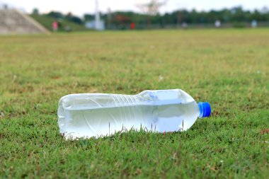 Plastik su yeşil çim şişe.