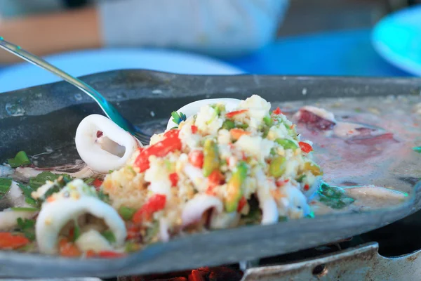 Squid sauce soup is Asia food. — Stock Photo, Image