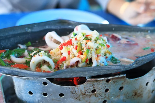 Squid sauce soup is Asia food. — Stock Photo, Image