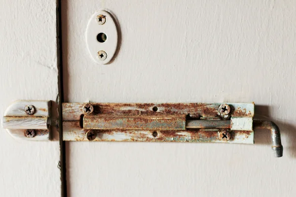 Old bolt lock door - vintage style. — Stock Photo, Image