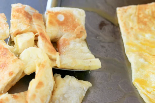 Cooking chapati on the pan — Stock Photo, Image