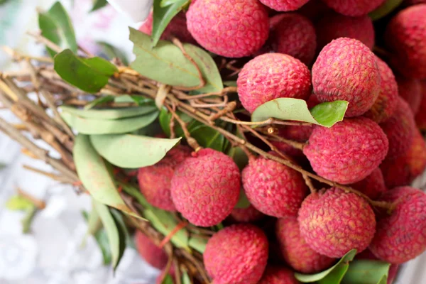 Close up a lot of lychee — Stock Photo, Image