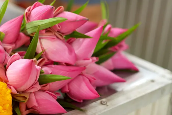 Lotus pink bundle on the market. — Stock Photo, Image