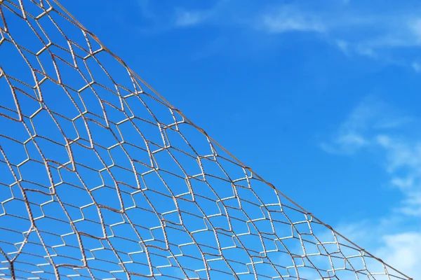 Close up soccer nets goal football — Stock Photo, Image