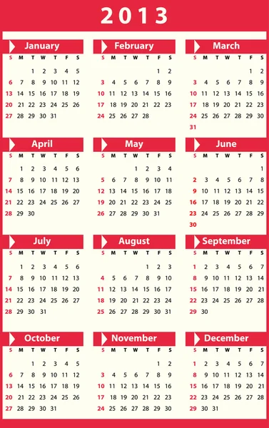 Calendar 2013 — Stock Vector