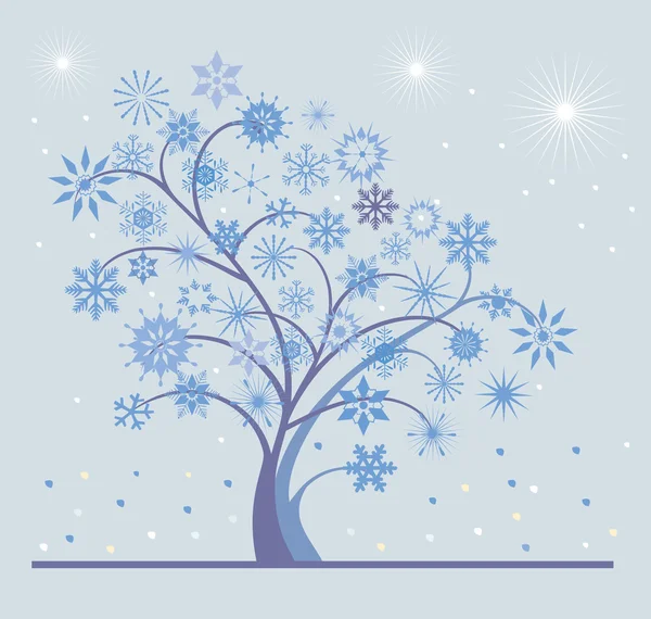 雪の抽象的な木 — ストックベクタ