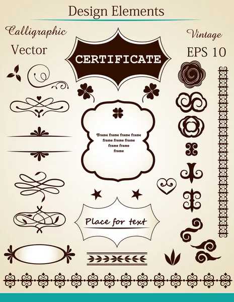 Vintage and calligraphic design elements — Stock Vector