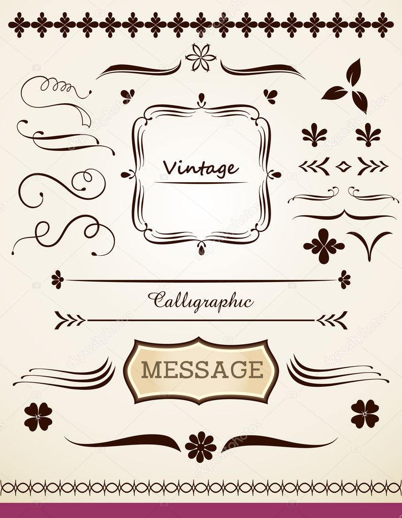 Calligraphic and vintage page decoration