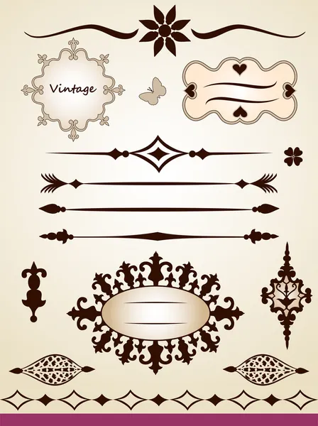 Page and Text border, dividers and decorations — Stock Vector