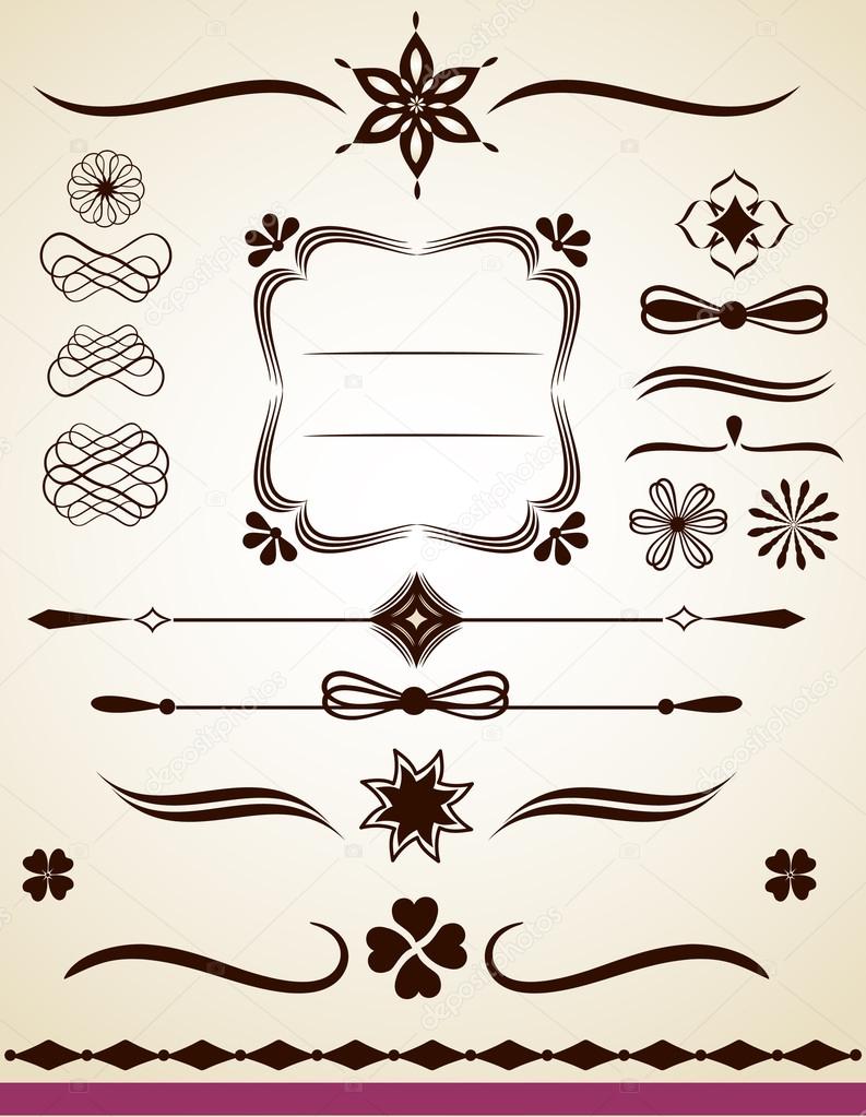 Download Page and Text border, dividers and decorations — Stock ...