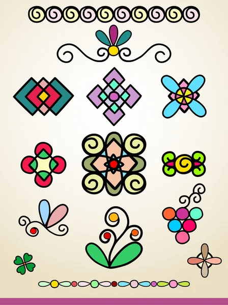 Doodle divisori di testo e ornamenti — Vettoriale Stock