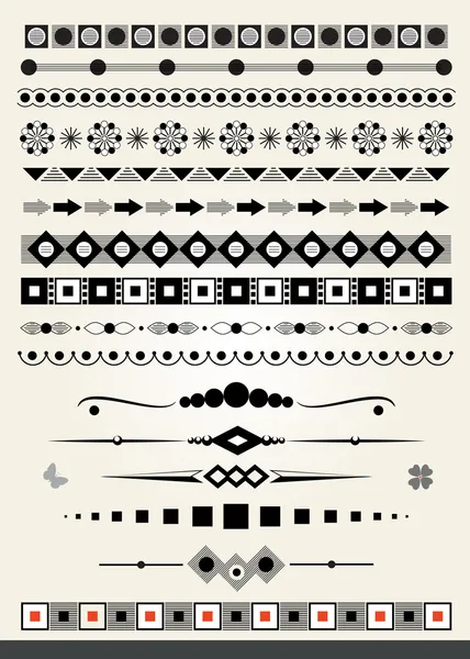 Dividers and borders, geometric style Royalty Free Stock Vectors