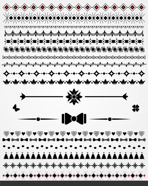 Page dividers, borders, and decorations, black and white Stock Vector