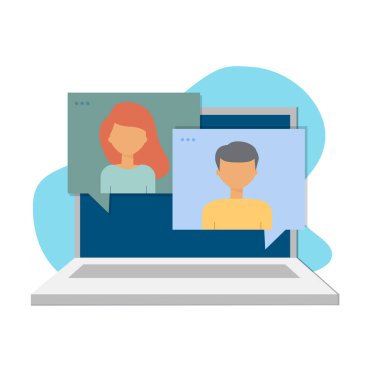 Video telekonferans ve uzak online toplantı konsepti