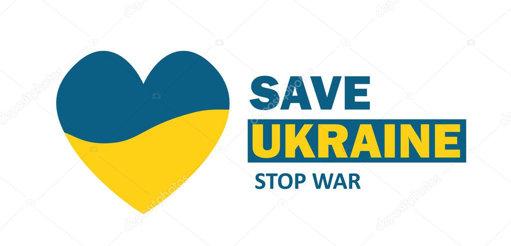 Pray to Ukraine. No war. Save Ukraine. Vector illustration, flat design