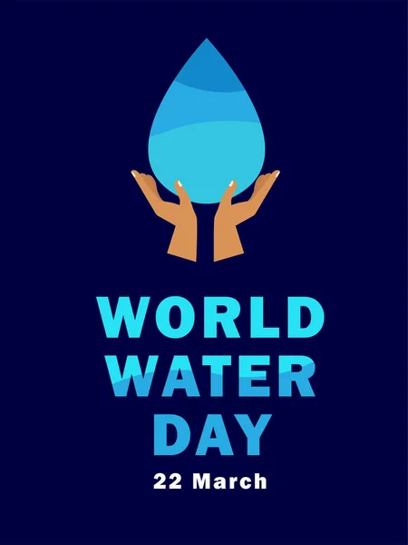 Banner Del Día Mundial Del Agua Gota Agua Azul Las — Vector de stock