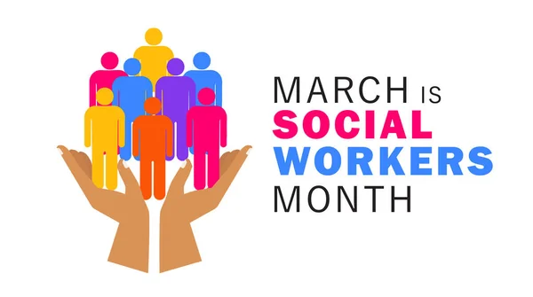 Mars National Social Work Month Semesterkoncept Mall För Bakgrund — Stock vektor