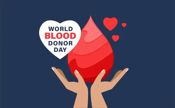 Mondo donatore di sangue giorno vettore di sfondo. 14 giugno. Concetto giorno emofilia — Vettoriale Stock