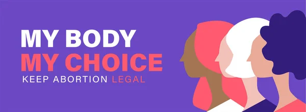 Vücut Tercihim Arka Plan Abd Kürtaj Hakları Protestoları Kürtajı Yasal — Stok Vektör
