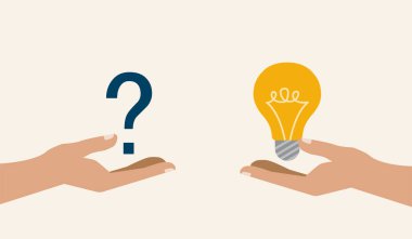 Question and answer, solving problem or business solution,  FAQ concept.