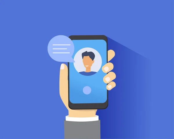 Person Having Video Call Online Conference Meeting — Vector de stock