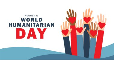 World humanitarian day, Agust 19, illustration.