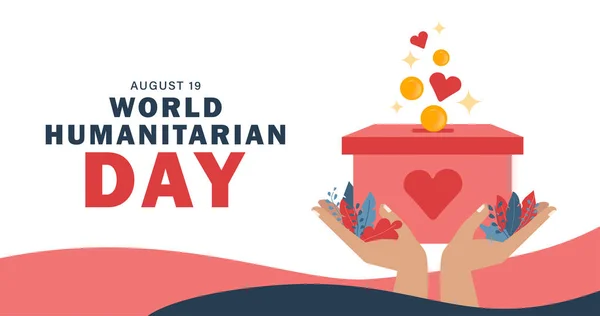 World Humanitarian Day Agust Illustration — 图库矢量图片