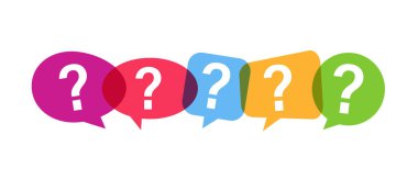 soru işaretli konuşma balonu, vektör illüstrasyonu