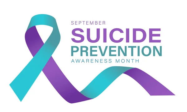 National Suicide Prevention Month September Banner Holiday Poster Card — 图库矢量图片