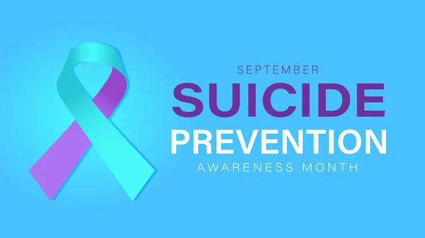 National Suicide Prevention Month September Banner Holiday Poster Card — Image vectorielle