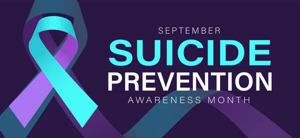 National Suicide Prevention Month September Banner Holiday Poster Card — Image vectorielle