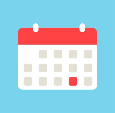 Takvim düzlüğü simgesi, vektör illüstrasyonu