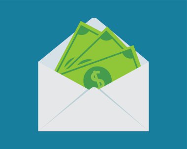 İkramiye, gelir nakit konsepti. Vektör illüstrasyonu