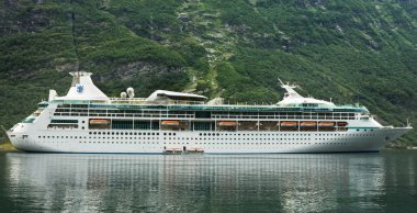 Cruise ship in fjords