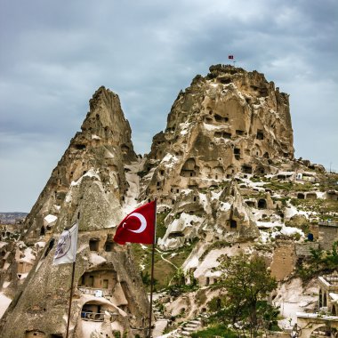 Türk kale Uçhisar, Göreme peyzaj Kapadokya, Türkiye