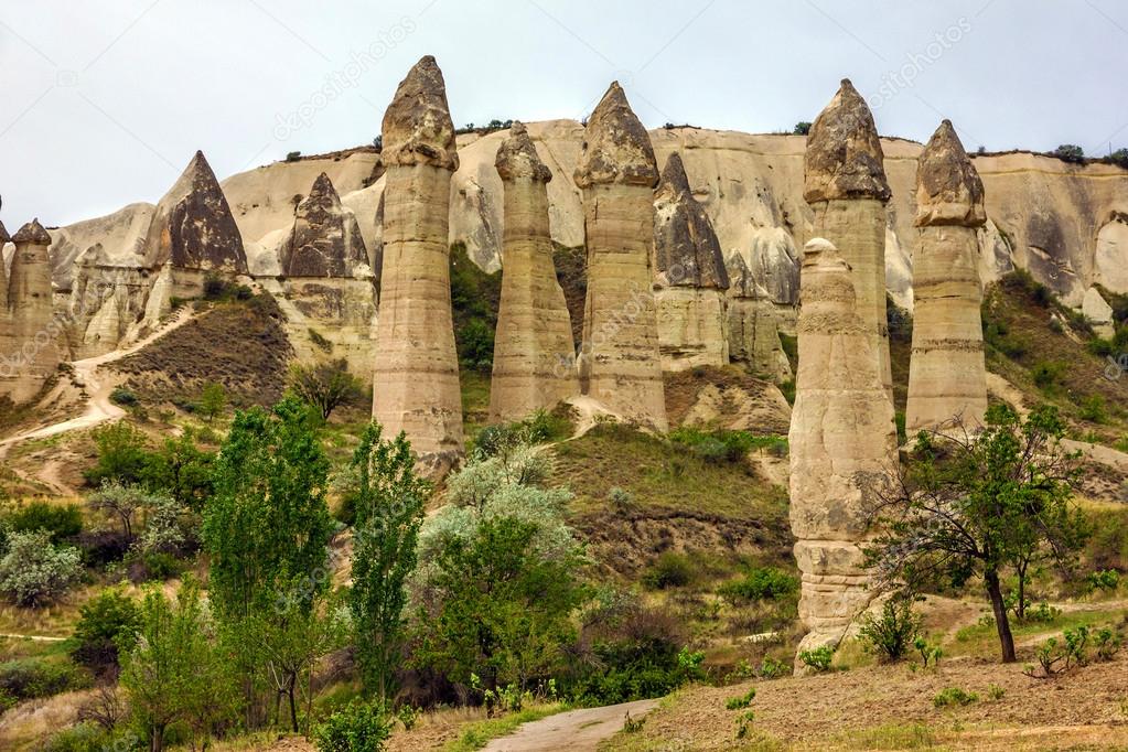 Love valley mountain landscape in Cappadocia, Turkey