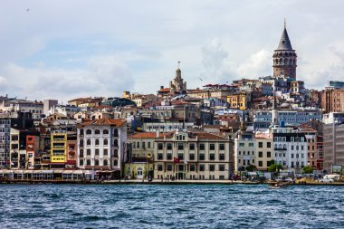 Deniz açık Galata Kulesi, Istanbul, Türkiye.