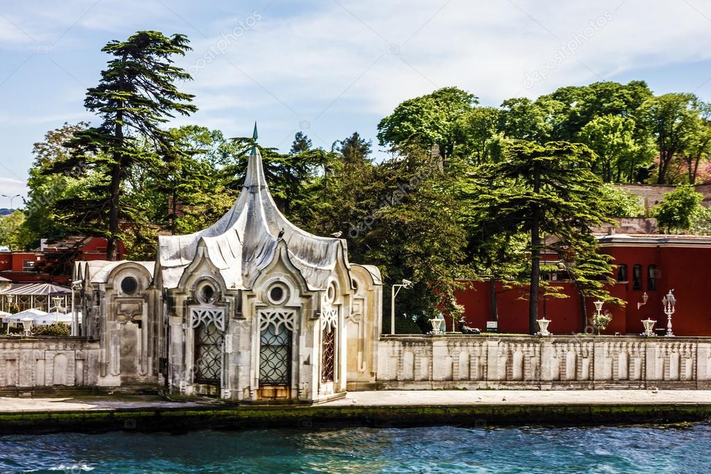 Istanbul, Turkey - pavilion of Beylerbeyi Palace on the bank of 
