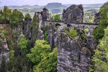 Köprü Almanya, Sakson İsviçre. Bastei, Saksonya, Milli Parkı
