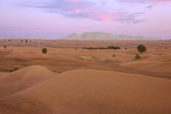 Zand Woestijn Zonsondergang Uitzicht Vae — Stockfoto