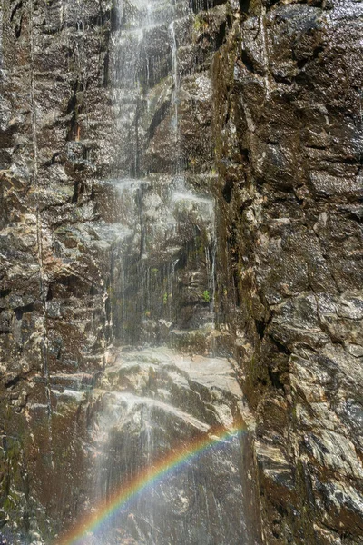 Waterfall Rainbow Rock Lysefjord Norway — Photo