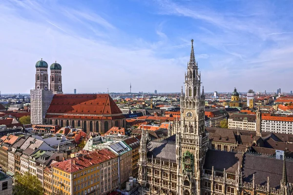 Munich Panoramic View Old Town Architecture Bavaria Germany Frauenkirche Town — Photo